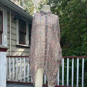 Flower print collared shirt